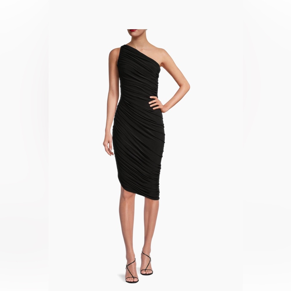 Norma Kamali Elegant One-Shoulder Black Dress